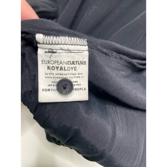 European Culture Button Front Wide Leg Jumpsuit Short Sleeve Collared Black S - Picture 13 of 14